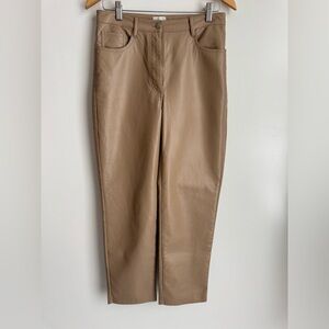 Aritzia Wilfred Melina High Waisted Vegan Leather Pants Contant Camel Toffee 8